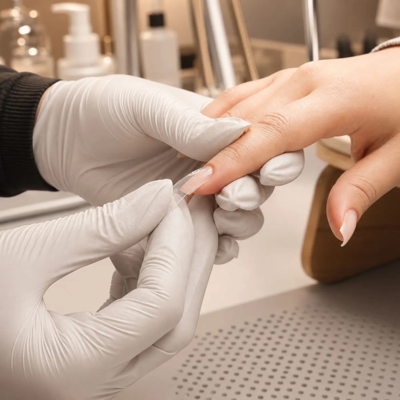 Dual Form nail extension application taught in the Smart Start class