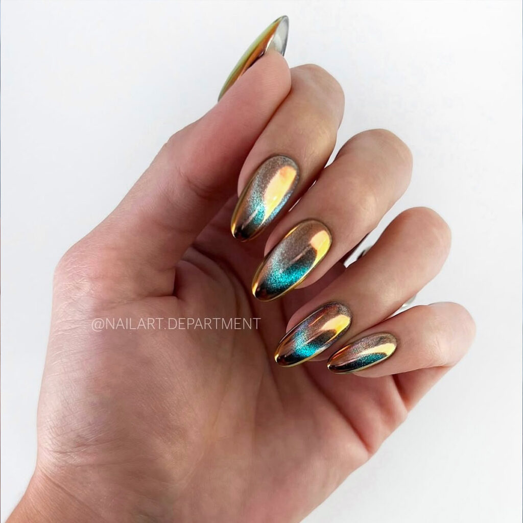 Blue sand nail design